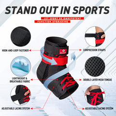 Kuangmi Figure-8 Wrapping Ankle Brace - Adjustable Ankle Support for Sports (S/M/L)