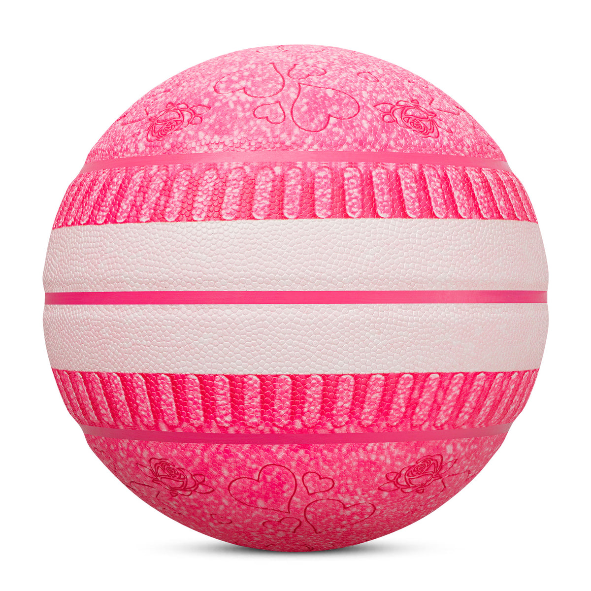 Kuangmi Sandwich Cookie Basketball, Sizes 6 & 7, Pink & Black, Hygroscopic PU Leather