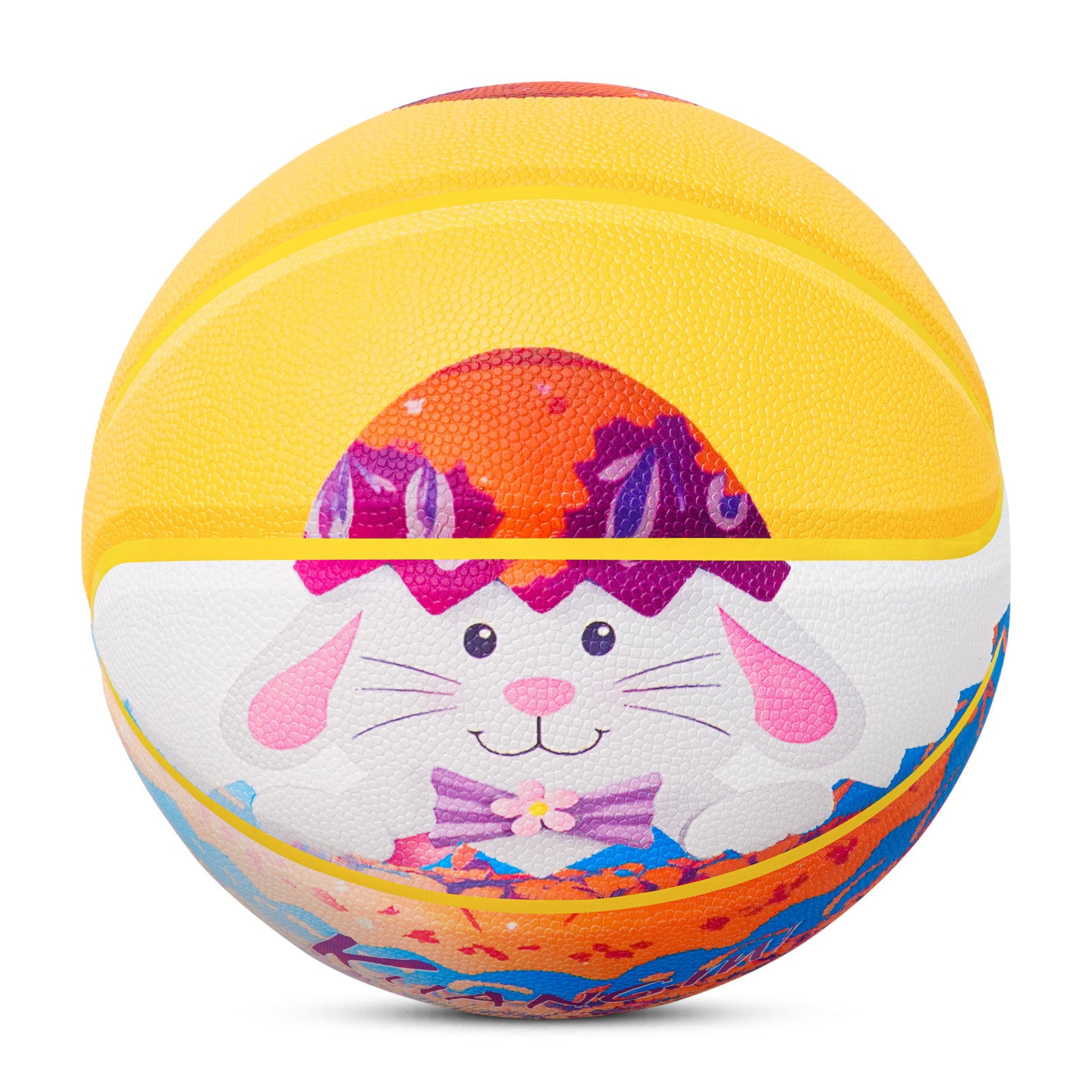 Balón de baloncesto infantil Kuangmi con forma de conejito de Pascua, talla 5 (27,5"), piel sintética higroscópica 