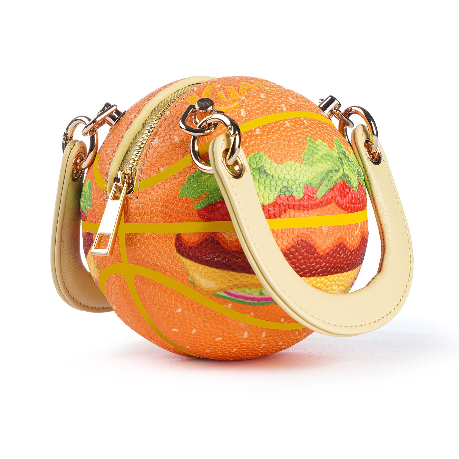 Kuangmi Mini Basketball Bag & Handbag - Hamburger Print