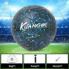 Kuangmi Starfield Luminous Size 5 Football - Premium Luminous PU Material for Nighttime Training and Game Play