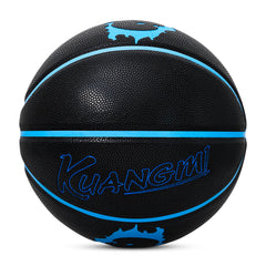 Luminous Fire Figure Basketball, Blue, Size 7 (29.5"), with Luminous Coating & Hygroscopic PU Leather