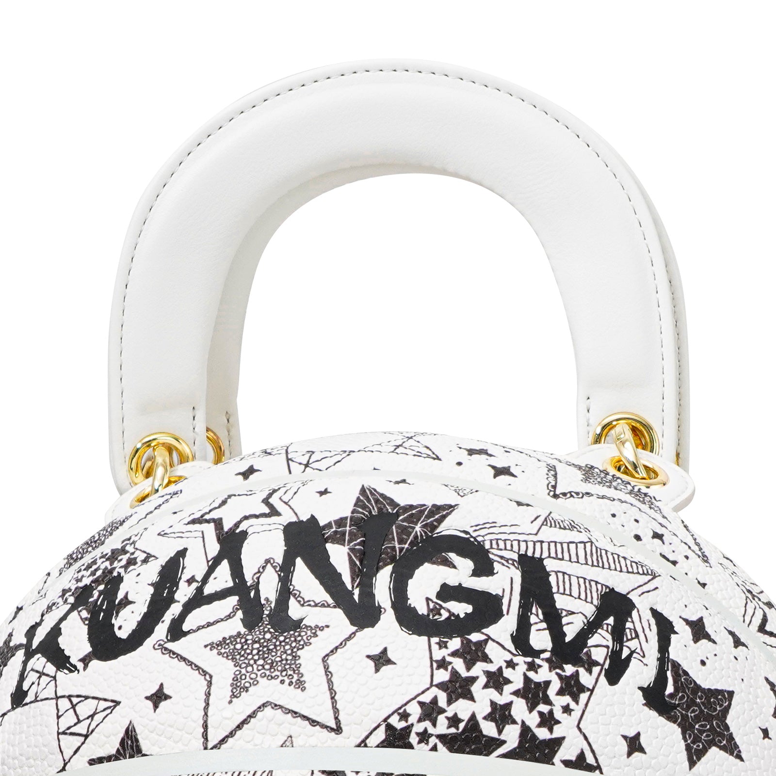 "Black & White Star Print" Size-7 Basketball Bag & Handbag