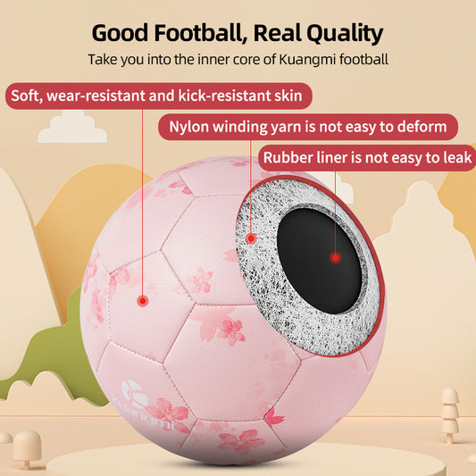 Balón de fútbol rosa Kuangmi Sakura - Talla 5