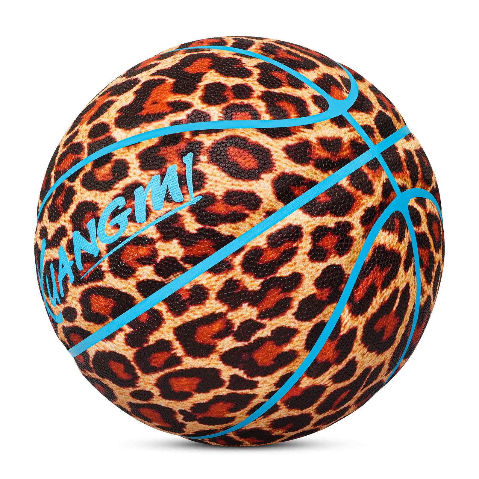 Kuangmi Leopard Print Basketball - Hygroscopic PU Ball (Size 7:29.5") Stylish Animal Pattern Ball