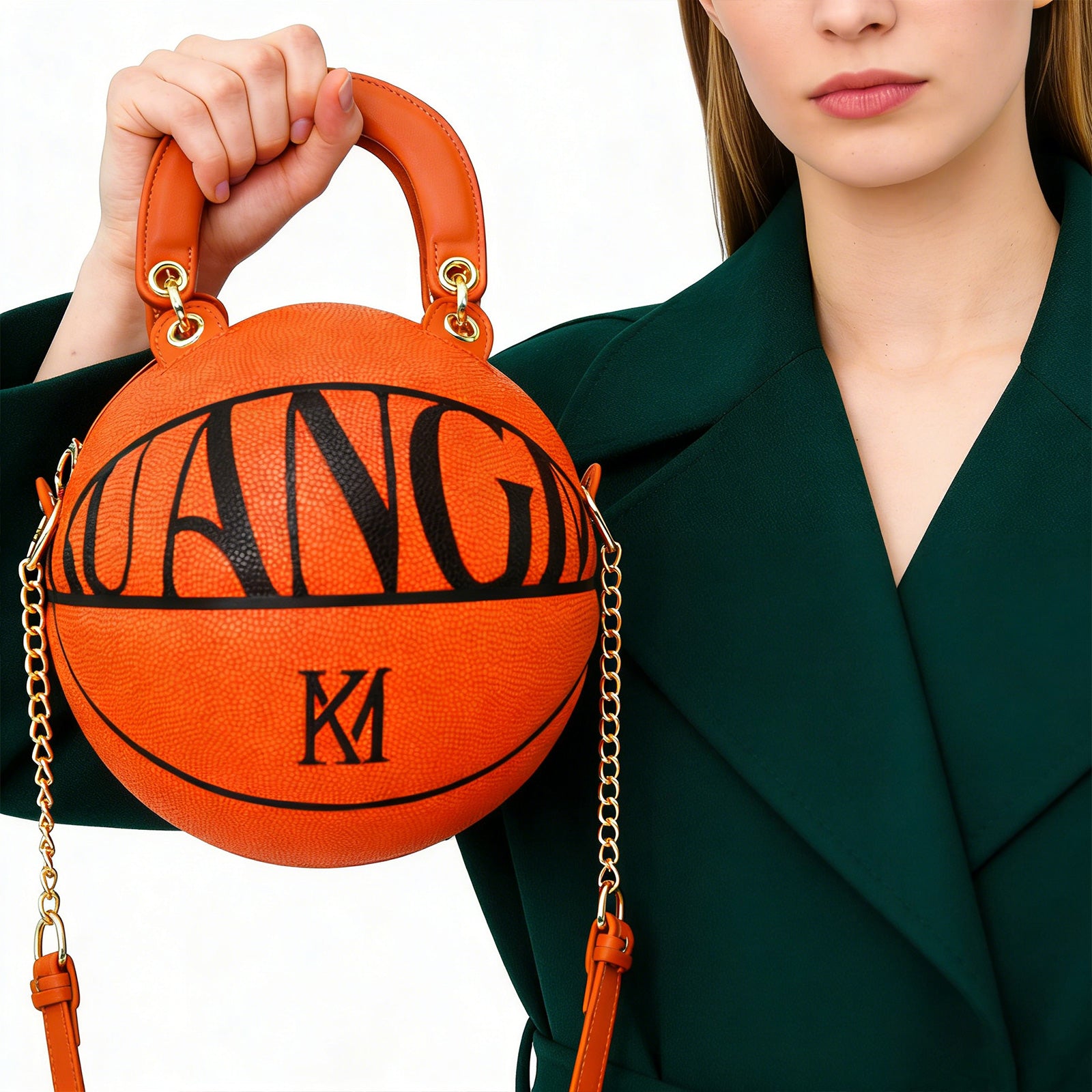 Kuangmi Minimalist Orange Basketball Purse & Handbag - Size 7