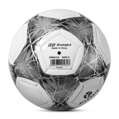 Balón de fútbol geométrico Kuangmi con líneas plateadas - Talla 5