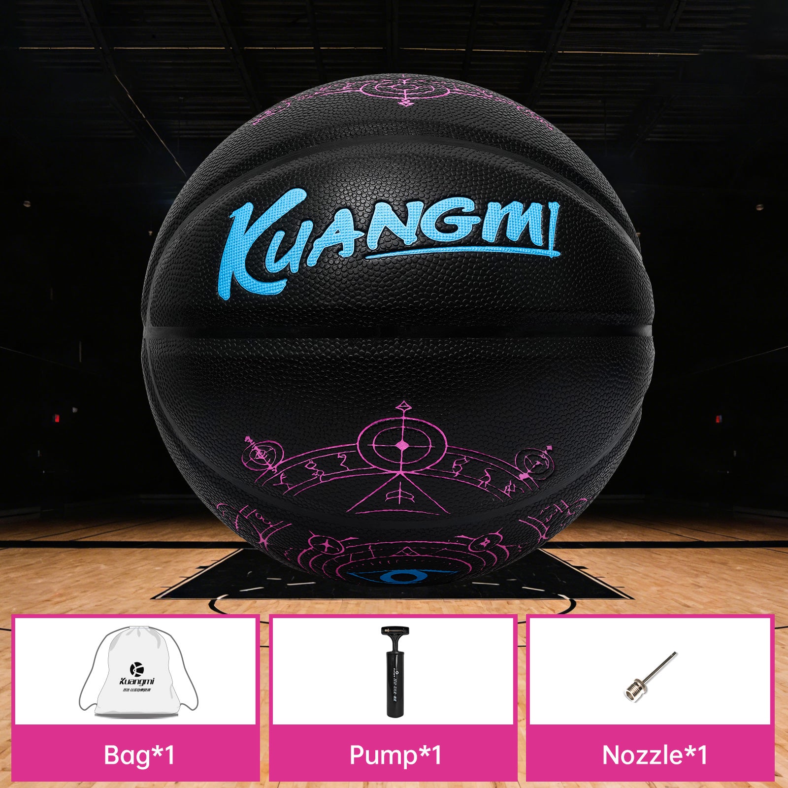 Kuangmi Glow-in-the-Dark Rune Basketball Size 7 Hygroscopic PU
