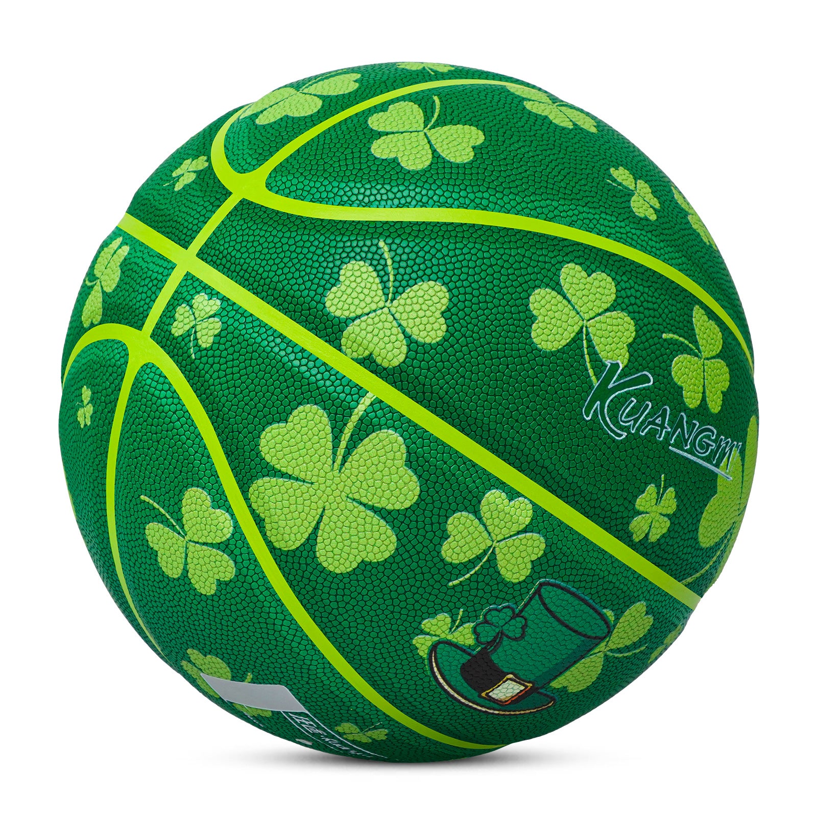 Kuangmi St Patricks Day Shamrock Basketball Gift Size 7 (29.5") for Indoor Outdoor Play