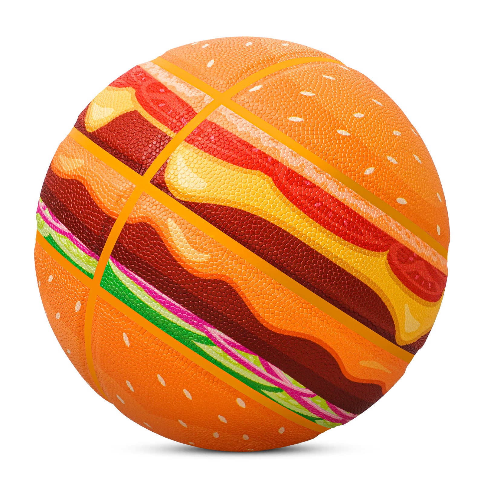 Balón de baloncesto Kuangmi Hamburger, talla 7 (29,5"), piel sintética higroscópica