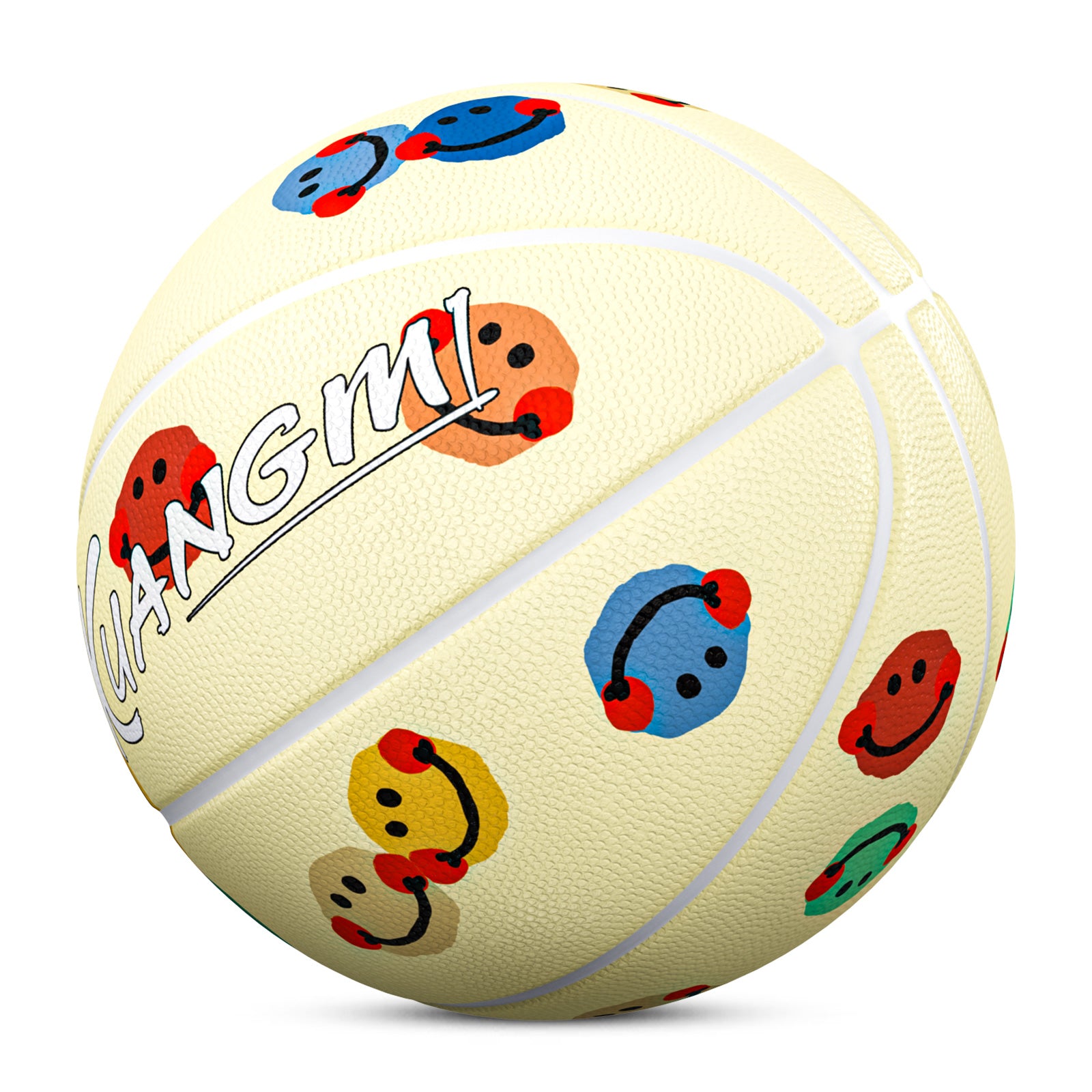 Kuangmi Smiley Face Basketball Gift Size 7 6 5 4 Hygroscopic PU (Pre-Order)