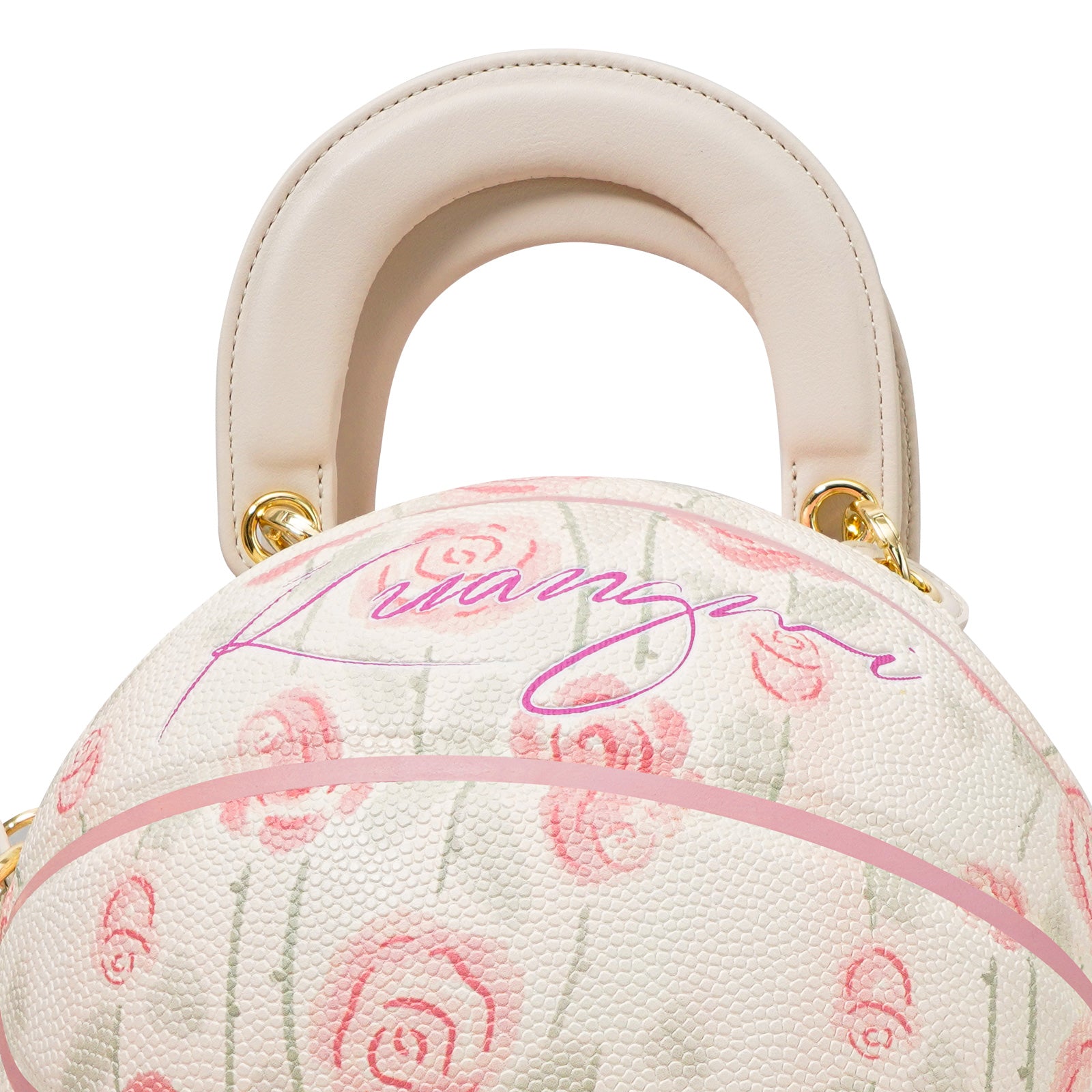 "Pink Rose Pattern" Size-6 Basketball Bag & Handbag