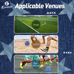 Kuangmi Denim Blue Size 5 Football - Featuring PU Material for Indoor and Outdoor Play
