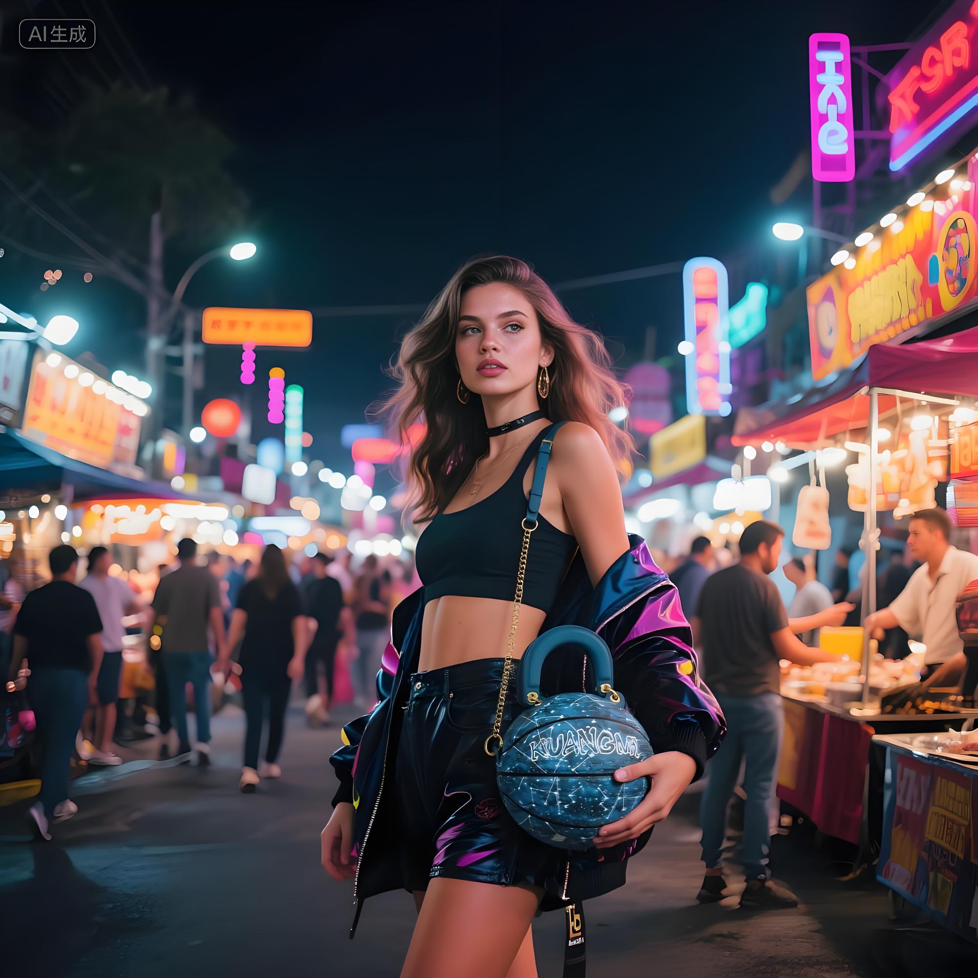 Luminous Starry Sky Size 7 Basketball Purse & Handbag