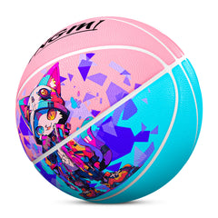 Kuangmi Cyber Pink Cool Cat Basketball Gift Size 7 6 5 4 Hygroscopic PU (Pre-Order)