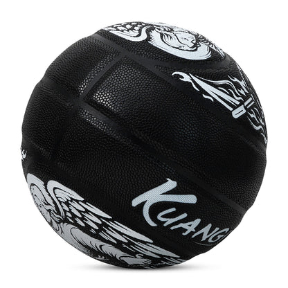 Kuangmi Tai Chi Angel & Demon Basketball Size 7（29.5“）, Durable PU Ball for Kids Youth Adults, Indoor Outdoor Training Game