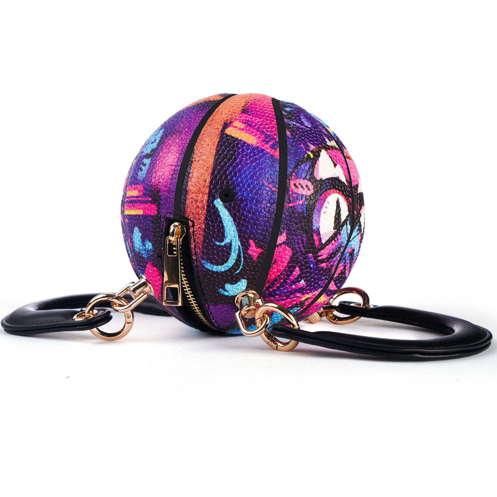 Kuangmi Mini Basketball Bag & Handbag - Graffiti Monster Print
