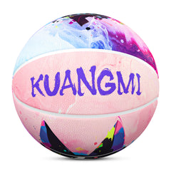 Kuangmi Neon Cat Graffiti Basketball Gift Size 7 6 5 4 Hygroscopic PU (Pre-Order)