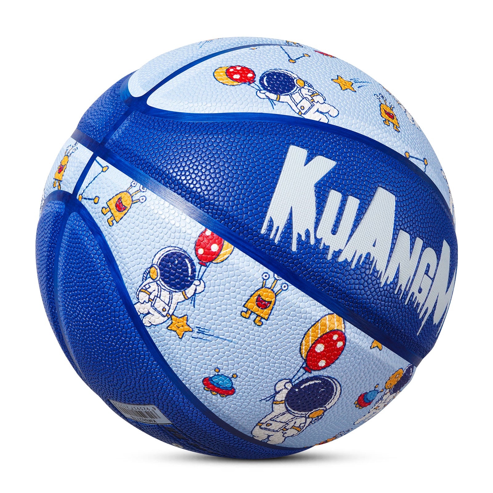 Kuangmi Kids' Blue Astronaut Basketball, Size 5 (27.5"), Hygroscopic PU Leather
