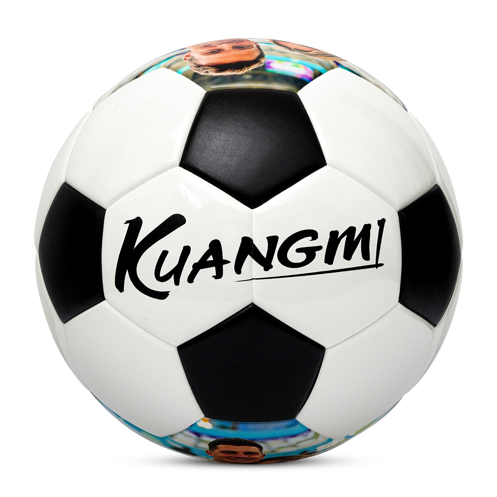 Kuangmi Custom Photo & Graphic Soccer Ball - Personalized Image, Text & Icon Gift for Soccer Lovers (Size 5)