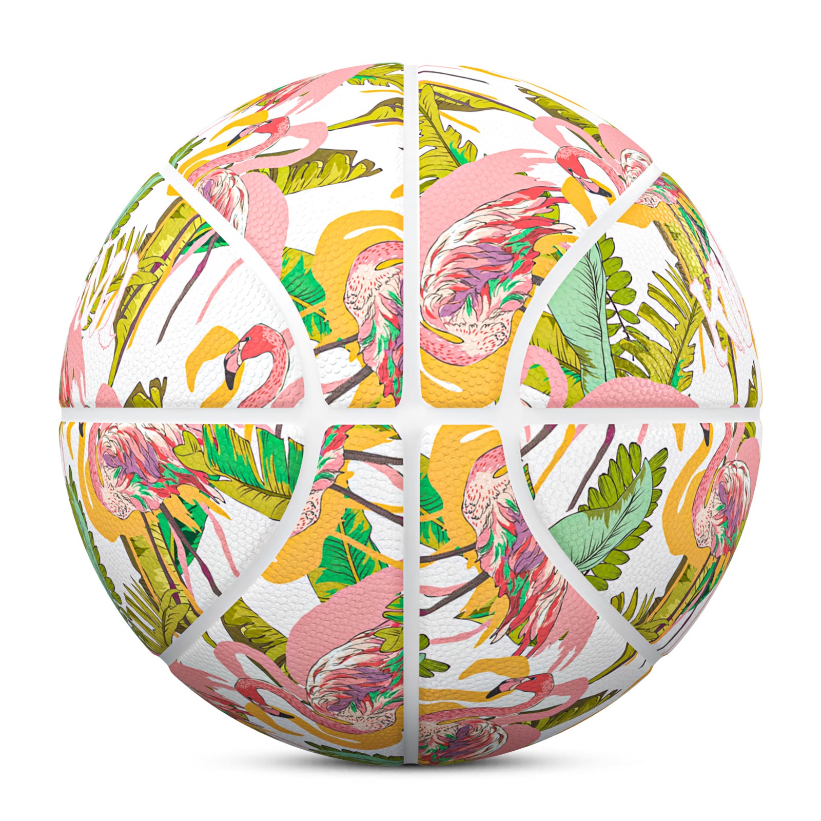Kuangmi Flamingo Tropical Print Basketball Gift Size 7 6 5 4 Hygroscopic PU (Pre-Order)