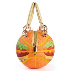 Kuangmi Mini Basketball Bag & Handbag - Hamburger Print