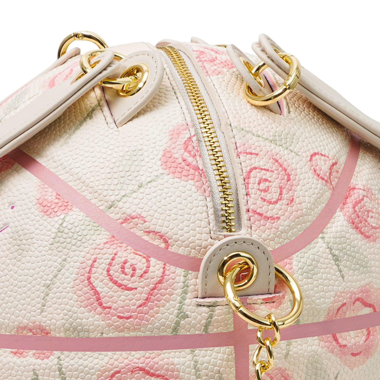 "Pink Rose Pattern" Size-6 Basketball Bag & Handbag
