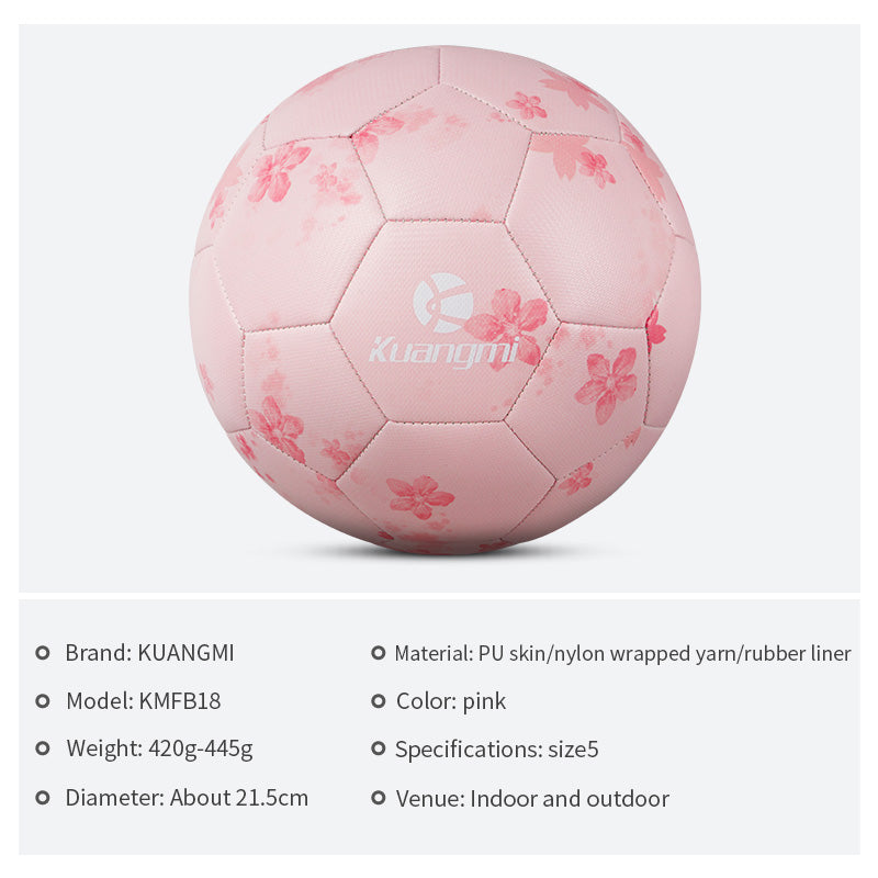 Balón de fútbol rosa Kuangmi Sakura - Talla 5