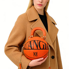 Kuangmi Minimalist Orange Basketball Purse & Handbag - Size 7