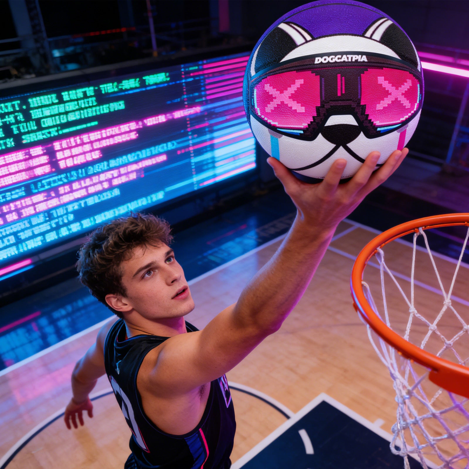 Kuangmi Cyber Dog Basketball Size 7 Hygroscopic PU