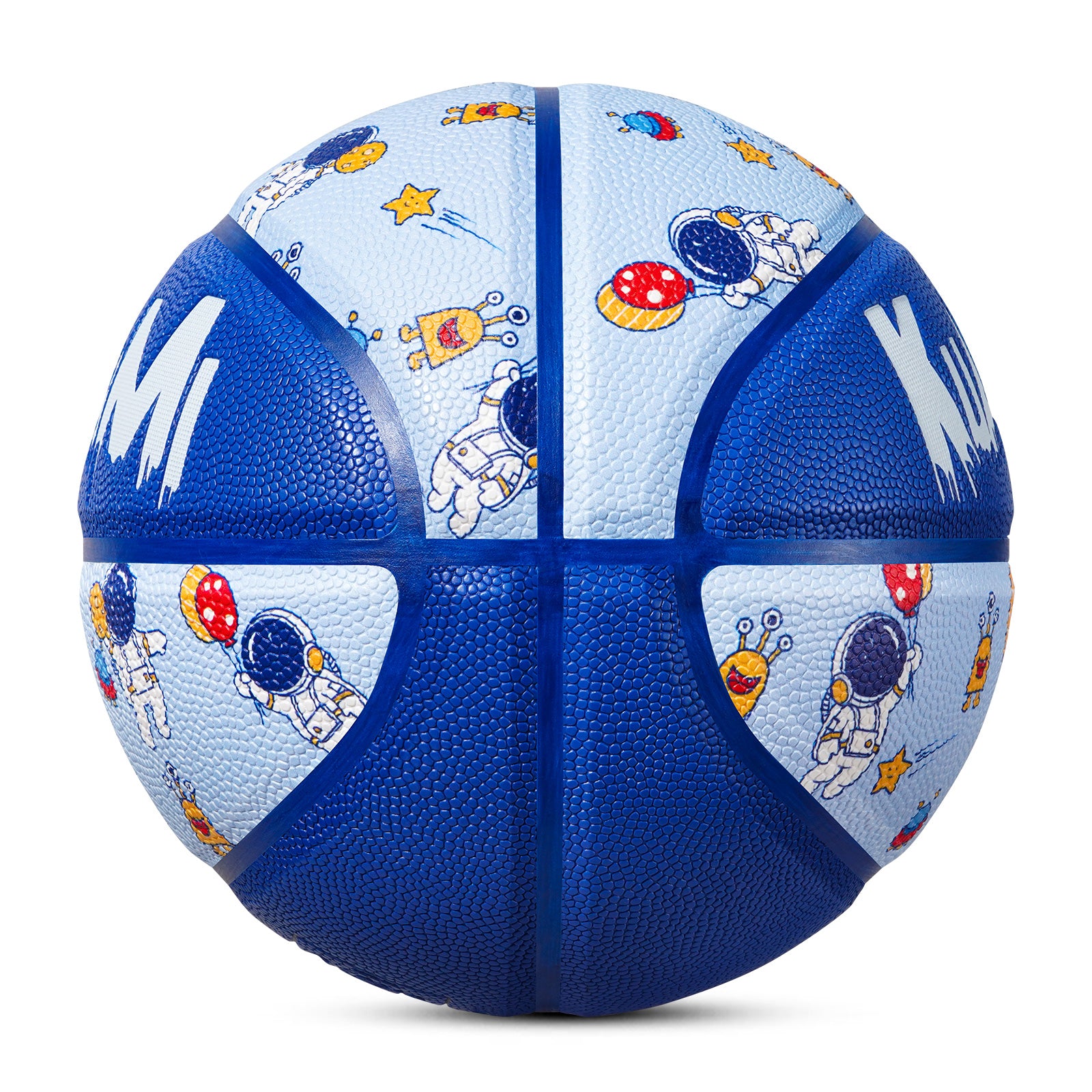 Kuangmi Kids' Blue Astronaut Basketball, Size 5 (27.5"), Hygroscopic PU Leather