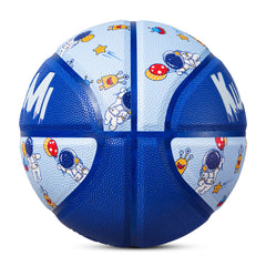 Kuangmi Kids' Blue Astronaut Basketball, Size 5 (27.5"), Hygroscopic PU Leather