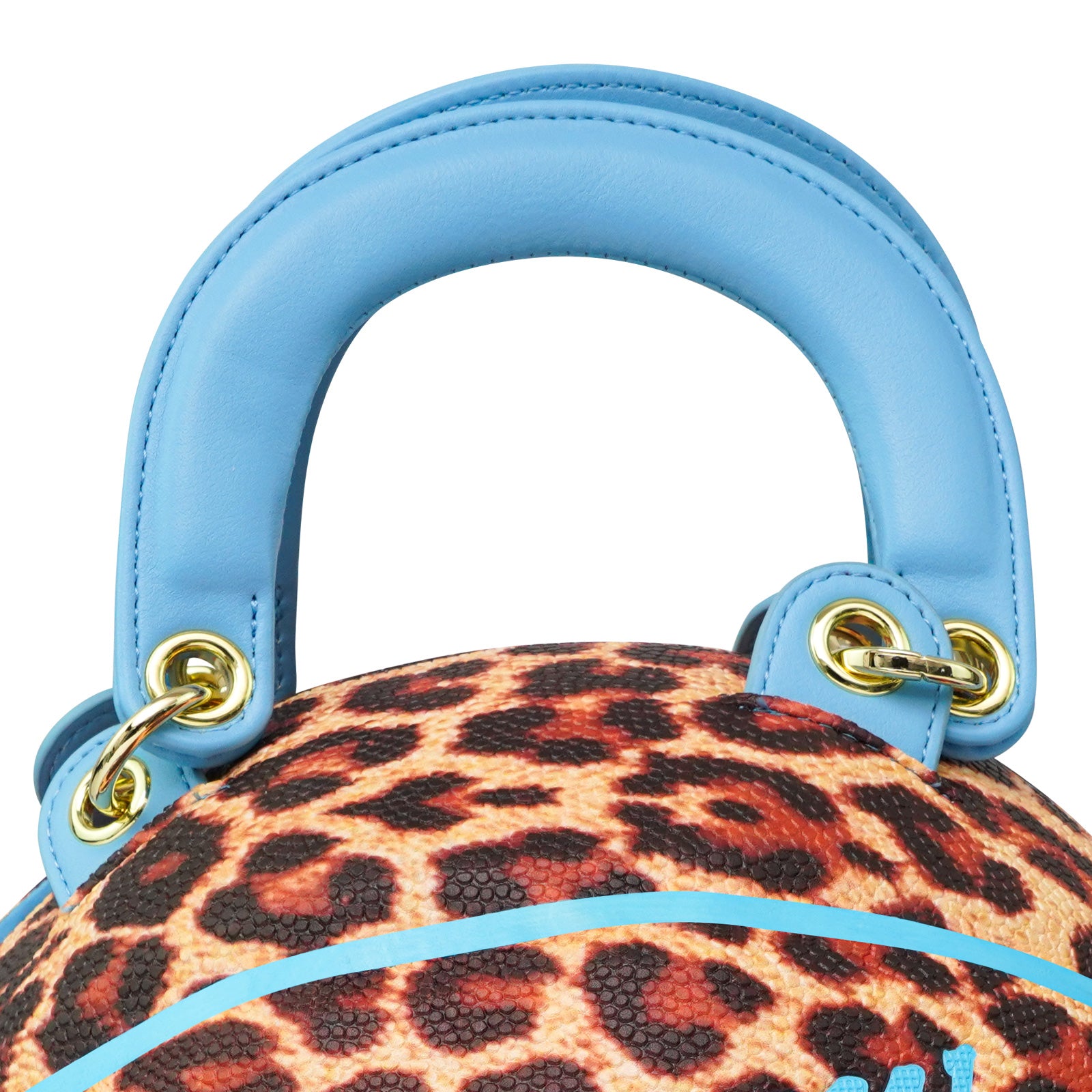 Kuangmi Blue Leopard Print Size 7 Basketball Purse & Handbag, Basketball Bag