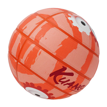 Kuangmi Funny Face Basketball Size 7（29.5“）, Durable PU Ball for Kids Youth Adults, Indoor Outdoor Training Game