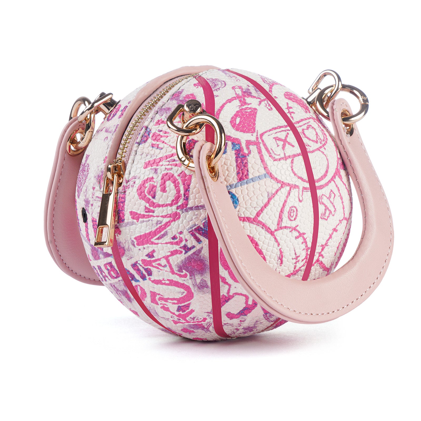 Kuangmi Mini Basketball Bag & Handbag - Pink Bear Print