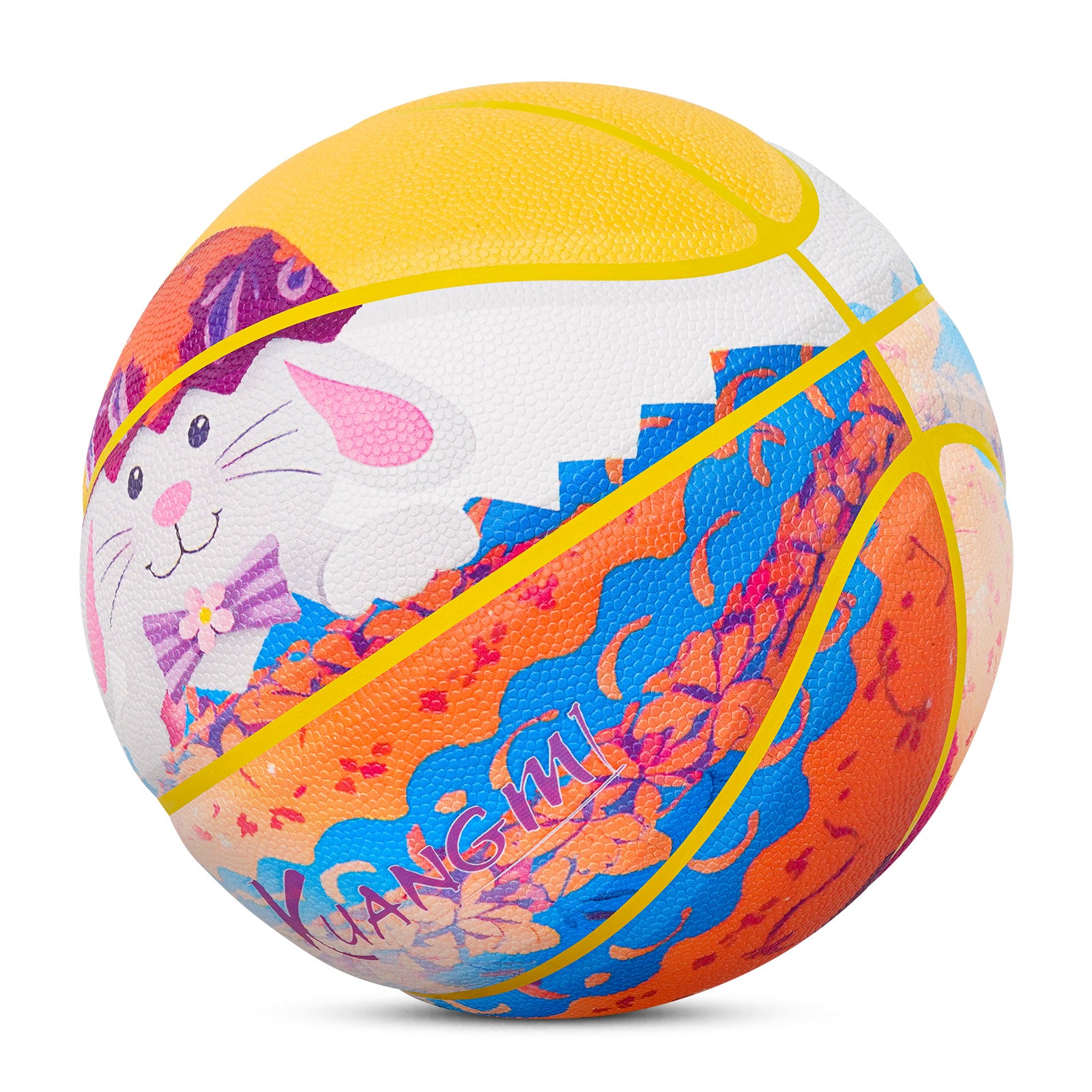 Balón de baloncesto infantil Kuangmi con forma de conejito de Pascua, talla 5 (27,5"), piel sintética higroscópica 