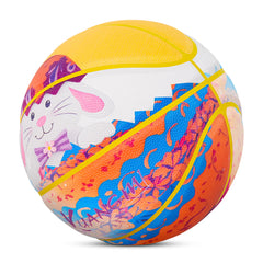 Balón de baloncesto infantil Kuangmi con forma de conejito de Pascua, talla 5 (27,5"), piel sintética higroscópica 