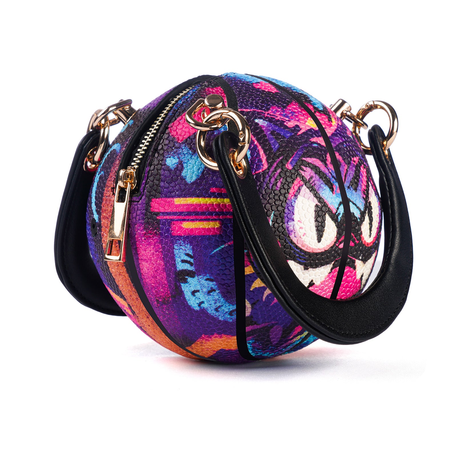 Kuangmi Mini Basketball Bag & Handbag - Graffiti Monster Print