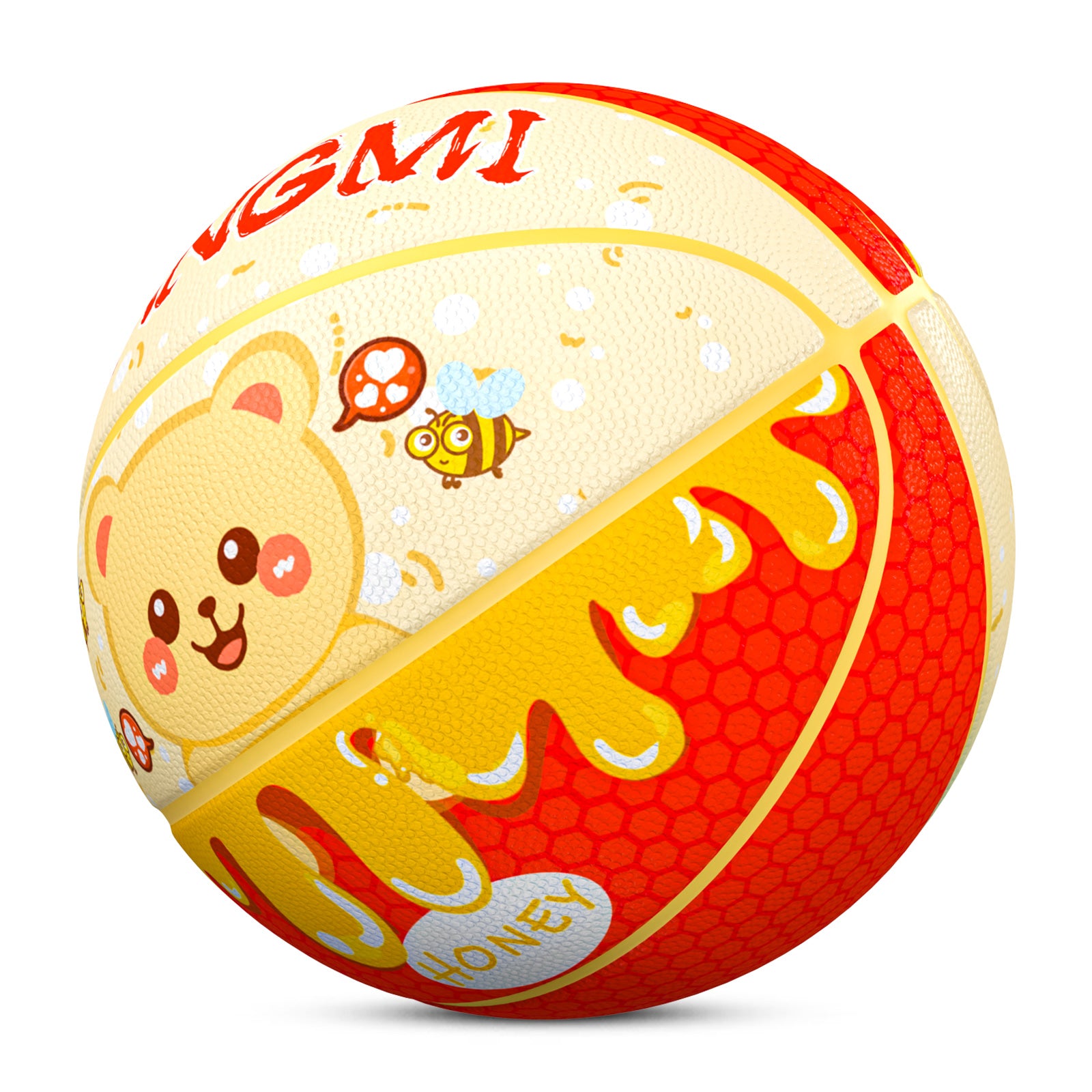 Kuangmi Honey Bear Kids Basketball Gift Size 7 6 5 4 Hygroscopic PU (Pre-Order)