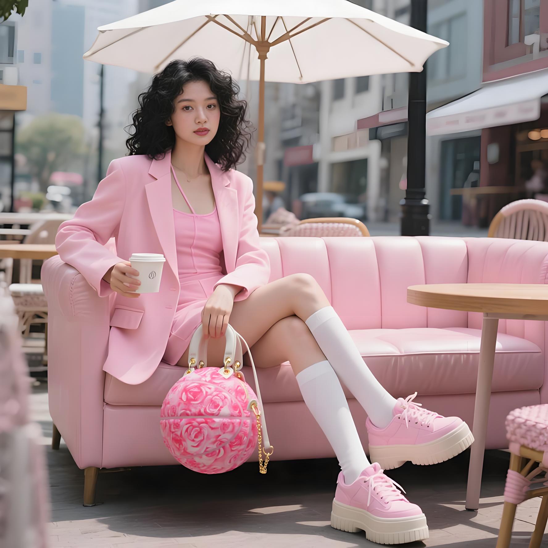 Saco de Basquetebol e Bolsa de Mão "Pink Rose Bloom" Tamanho 6