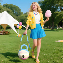 Macaron Black Cat Size 6 (28.5") Basketball Purse & Handbag