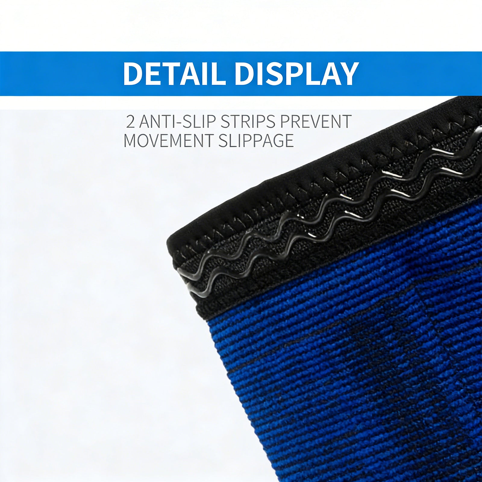 Kuangmi Black & Blue Knitted Knee Brace - Compression Support for Sports & Daily Activities (Sizes M/L/XL)