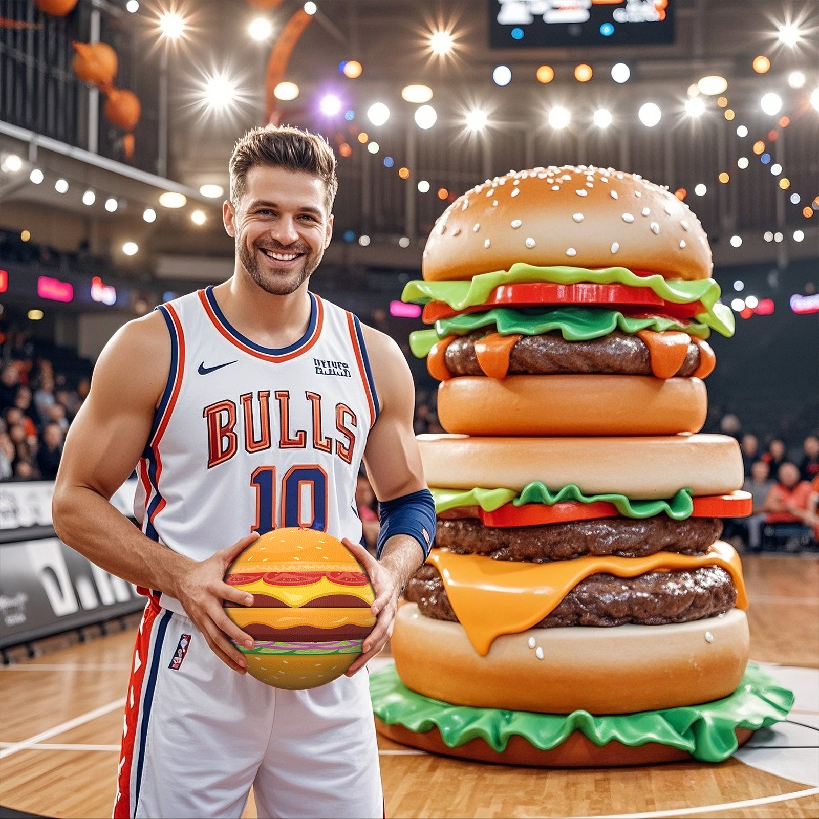 Balón de baloncesto Kuangmi Hamburger, talla 7 (29,5"), piel sintética higroscópica