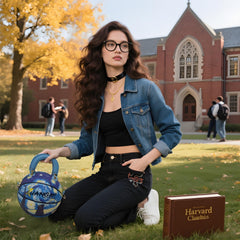 "Starry Night Cat" Size-7 Basketball Bag & Handbag