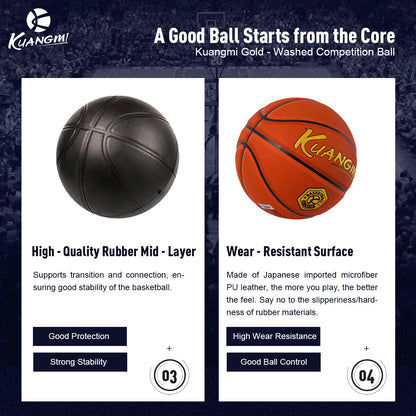 Kuangmi Battle Energy Professional Basketball - Size 7 (29.5"), Indoor Court Excellence