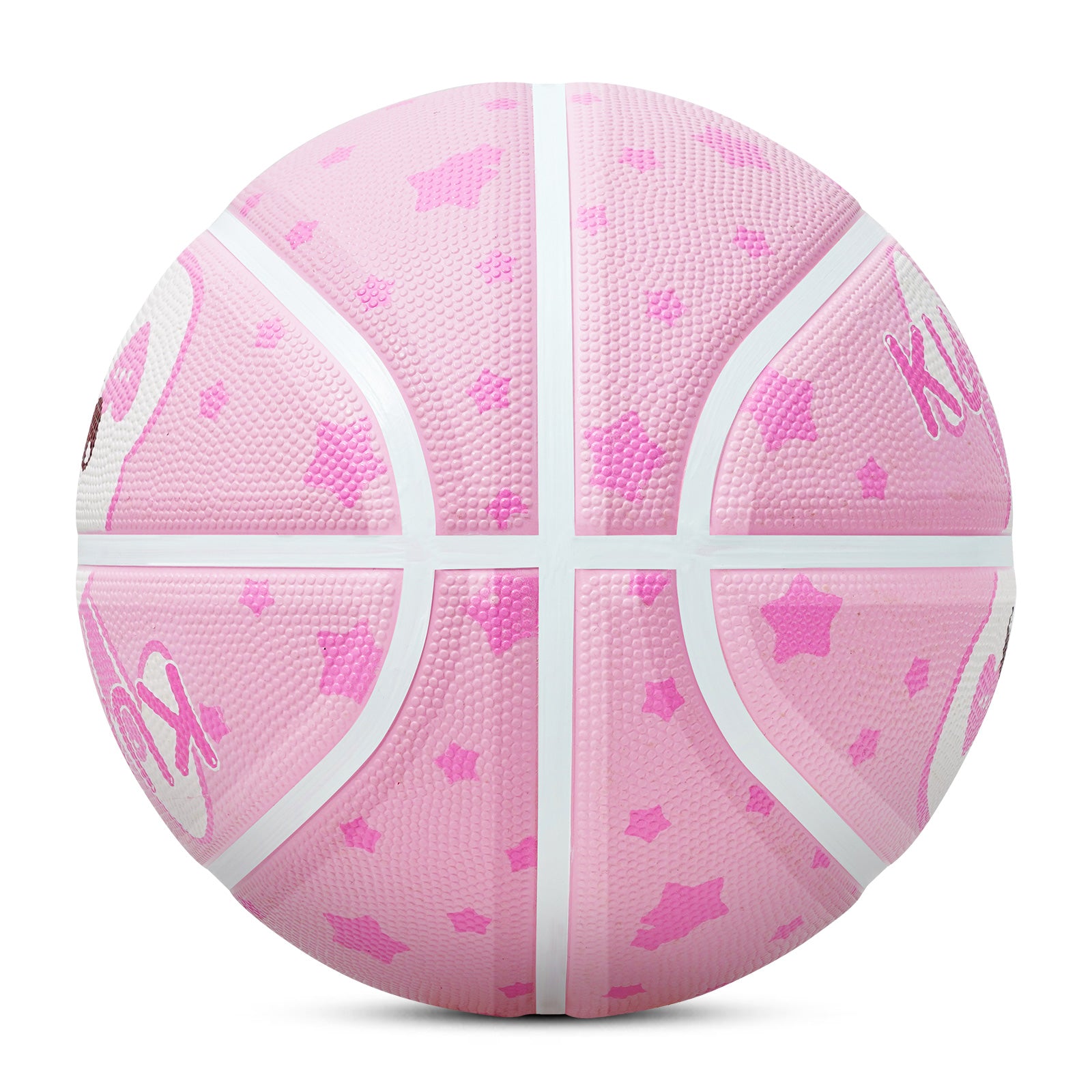 Kuangmi Pink Bunny Rubber Kids Basketball Gift, Size 5 (27.5"), Indoor Outdoor Play