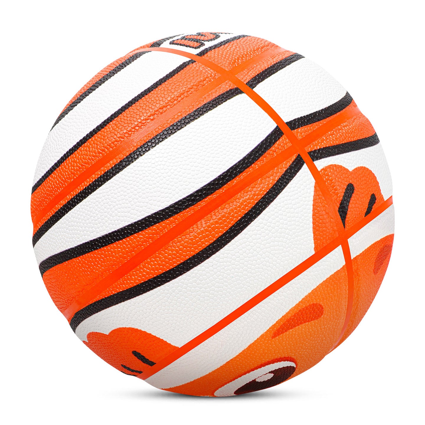 Ballon de basket-ball Kuangmi pour enfants, motif poisson-clown, taille 5 (70 cm), cuir PU hygroscopique