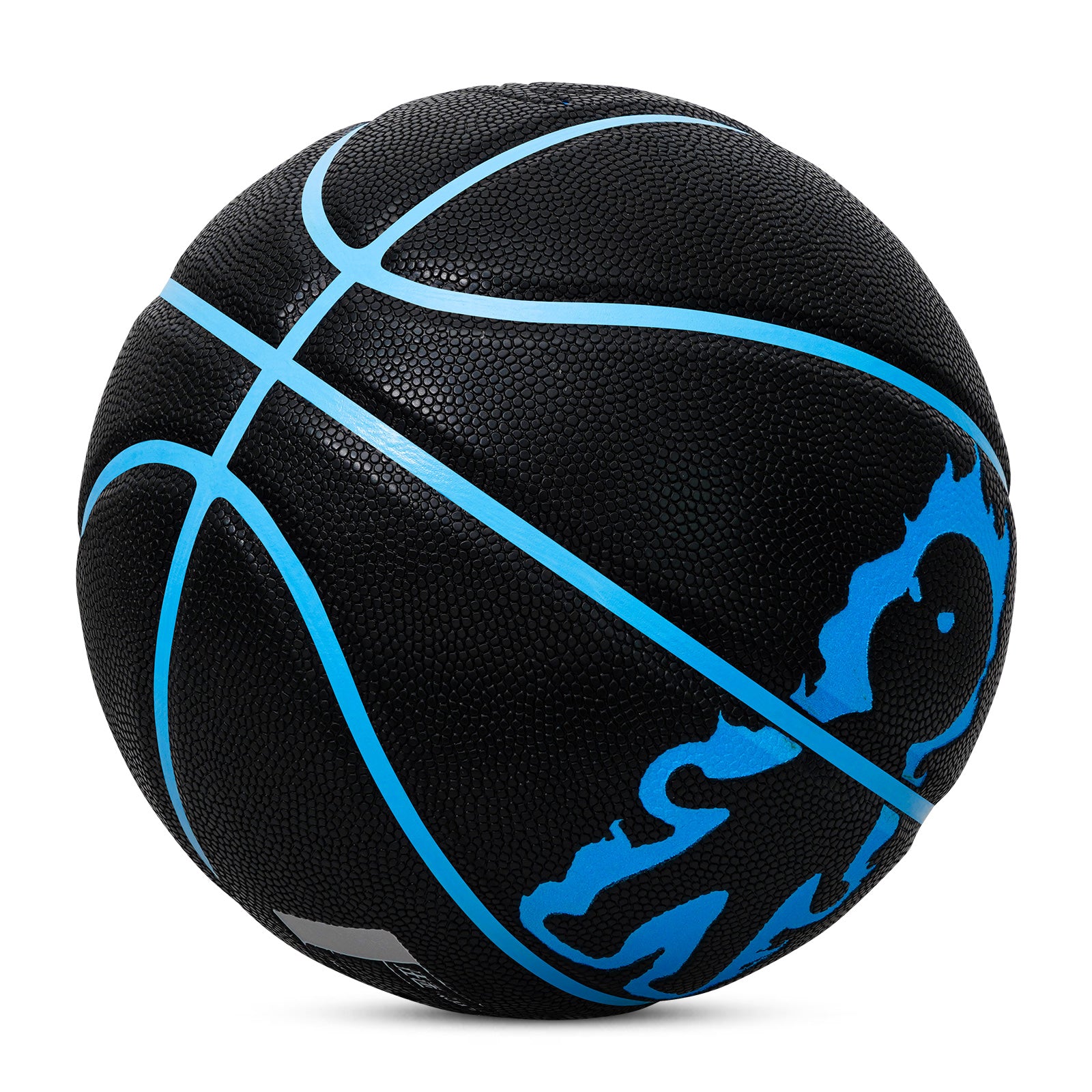 Luminous Fire Figure Basketball, Blue, Size 7 (29.5"), with Luminous Coating & Hygroscopic PU Leather