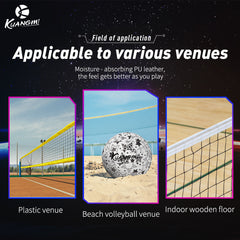 Kuangmi Star - Patterned PU Hard Volleyball, Size 5 - Ideal for Indoor & Outdoor Play