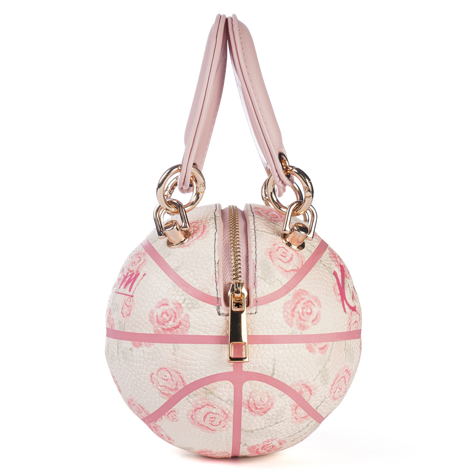 Kuangmi Mini Basketball Bag & Handbag - Pink Rose Print